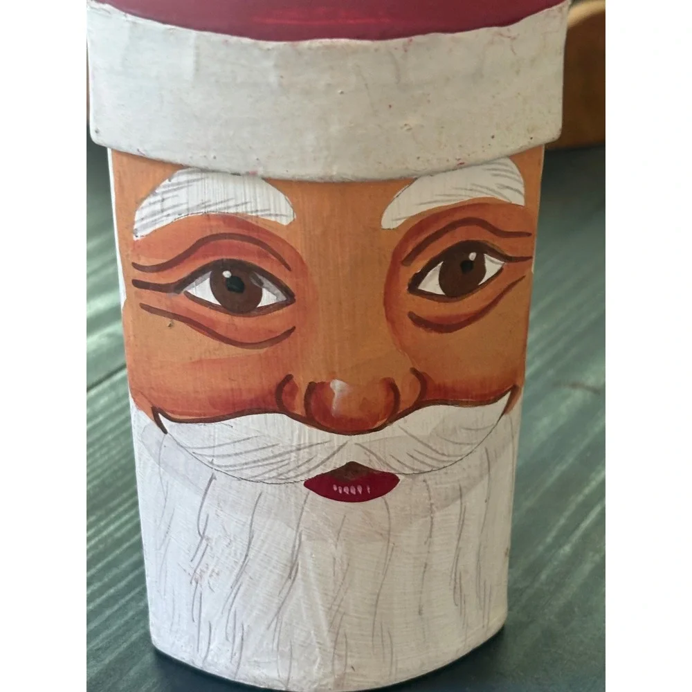 Hand Painted Wooden Santa Claus Gnome Figurine Folk Art Christmas Decor 9.5 Inch